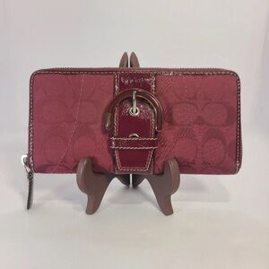 Coach Crimson Rare Soho Accordian Wallet